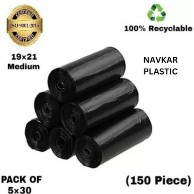 Navkar Plastic DUSTBIN BAG ROLL 19*21 Medium 6 L Garbage Bag  Pack Of 150(150Bag )