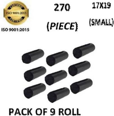 MJ Exim DUSTBIN BAG ROLL SIZE -17*19[9 ROLL] Small 10L L Garbage Bag  Pack Of 270(270Bag )
