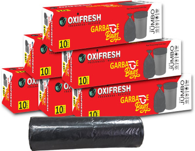 oxifresh Garbage Bag | 36x48 Jumbo-Black | 10 Bags/roll |Trash Bag | Dustbin Bag 6 Pack Jumbo 20 L Garbage Bag  Pack Of 60(60Bag )