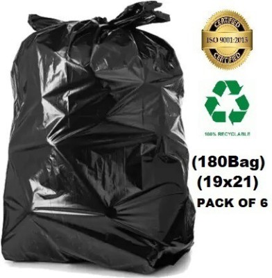 MJ Exim 19x21 Inches (Medium) pack of 6 Roll (180,Bags ) 15-20 L Medium 15-20 L Garbage Bag  Pack Of 180(180Bag )