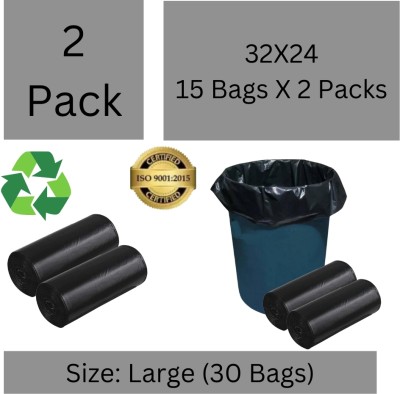 Green Wave Biodegradable /Dustbin /Trash Eco - Friendly Large 30 L Garbage Bag  Pack Of 30(30Bag )