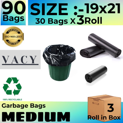 PERSONALITY PLUS 19x21-3 Roll With A1 Quality Daily Use. Medium 13 L Garbage Bag  Pack Of 90(90Bag )