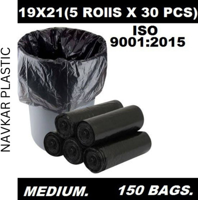 Navkar Plastic Dustbin Bag 19x21 150 Medium 6 L Garbage Bag  Pack Of 150(150Bag )