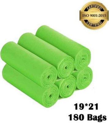 KALP CRAZE Biodegradable Garbage Bags 19 X 21 Inches Medium Size Plastic Dustbin (Black Plastic Dustbin(Green, Pack of 6)