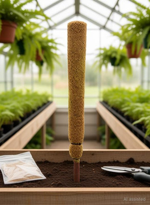 Besttrader Plant Support Moss Stick- Green Grass Pole for Plants Support, Garden Mulch(Green, Brown 0.4 kg)