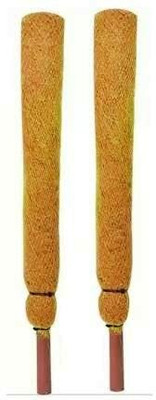 Kabeer enterprises Coco Pole 3 FT(61 cm) - 2 Pieces -Moss & Coir Stick for Money Plant Garden Mulch(green 0.1 kg)