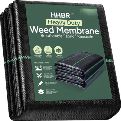HHBR Weed Mat 0.75 X 10 Meter Length 110 GSM Garden Weed Fabric Heavy-Duty Weed Block Garden Mulch(Black 0.8 kg)