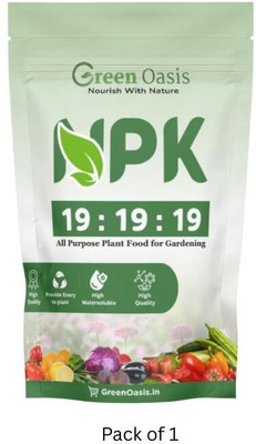 Greenoasis NPK 19-19-19 Water Soluble Fertilizer 500g | 100% Water Soluble Plant Food Garden Mulch(Green 0.5 kg)