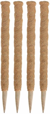bio blooms Moss and Coir Stick for Indoor, House and Plant Creepers Support (Brown, 5 ft) -4 Pieces Garden Mulch(Brown 4 kg)
