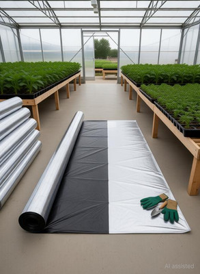 AGRITECH Mulching Film 30 Micron 3.25 feet Black/Silver Mulching Film Length 400 m(10 kg) Garden Mulch(Black, Silver 10 kg)