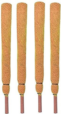 Nikhat COCO POLE 2 FT(61 cm) MOSS & COIR STICK FOR MONEY PLANT SUPPORT Plant Container Set(Pack of 4, Plastic)