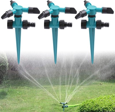 Verilux 3pcs 360° Rotating Garden Sprinkler Adjustable Three Outlet Watering System 1 L Hose-end Sprayer(Pack of 3)