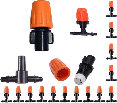 DIY Crafts 360°Orange Misting Nozzle Sprinkler for Water Misting Cooling System Nozzle Mist 0 L Hose-end Sprayer(Pack of 5)