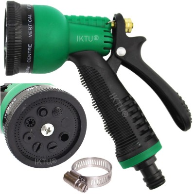 Iktu 8 Pattern Garden Hose Nozzle Water Spray Gun with Brass Valve Control for Gardening Watering Plants Wash Car Bike Lawn 0 L Hose-end Sprayer(Pack of 1)