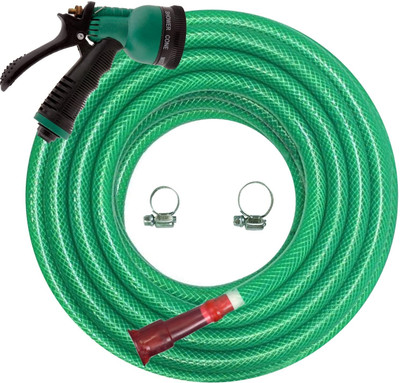 SKYVOKES Heavy 3Layered Braided Water Hose Pipe (1/2 inch)with 7 Pattern Sprayer Gun 0 L Hose-end Sprayer(Pack of 1)
