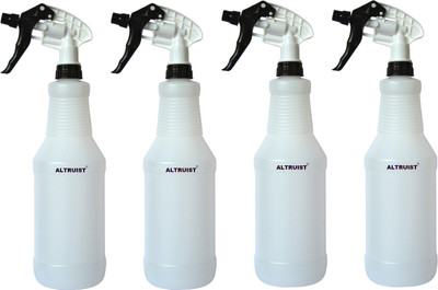 Altruist Plastic Empty Spray Bottle, Mist & Jet Spray 1Ltr Multipurpose-Pack of 4(White) 1 L Hand Held Sprayer