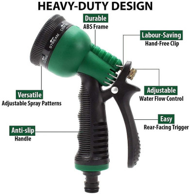 INGENS 8 Function High Pressure Car/Bike/Gardening Water Spray Gun for Office & Home 0 L Hose-end Sprayer(Pack of 1)