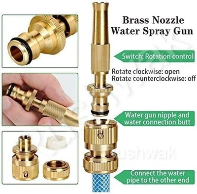 ABEEBHA Golden Brass Nozzle Water 1 1 L Hose-end Sprayer