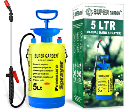 Super Garden PORTABLE PRESSURE WITH 5 LITRE TANK USED FOR PLANT & PESTICIDE SPRAY ETC 5 L Hand Held Sprayer(Pack of 1)