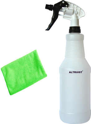 Altruist Plastic Empty Spray Bottle, Mist & Jet 1Ltr-Pack of 1(White)+Microfiber cloth1pc 1 L Hand Held Sprayer