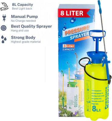 AgroGold Manual High Pressure Spray Pump Machine Agricultural Knapsack Garden Sprayer 8 L Hand Held Sprayer(Pack of 1)
