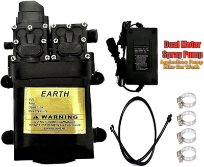GoodsBazaar 7.5 LPM / 12v DC Battery Sprayer Motor Pump Double-core Self Priming Double Head Diaphragm Water Pump(0.08 hp)