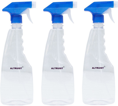 Altruist 500ml Transparent Flat Spray Bottle for Multipurpose Sprayer (Blue Pack of 3) 0.5 L Hand Held Sprayer