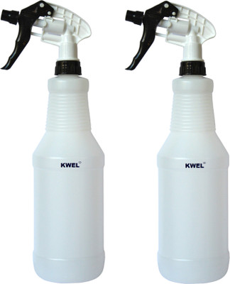 KWEL Plastic Empty Spray Bottle, Mist & Jet Spray 1Ltr Multipurpose-Pack of 2(White) 1 L Hand Held Sprayer