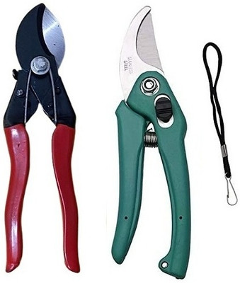 AARAV Heavy Duty Double CUT PRUNNING SECATEURS and Garden Plant Cutter Garden Tool Kit(2 Tools)