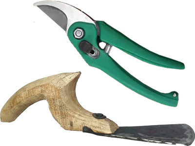 Unique Collection Hub Deshi Khuirpi+Pruner Scissor Garden Tool Kit(4 Tools)
