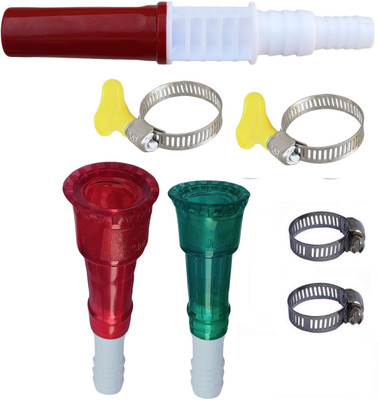 ESEKSAFAR 1pc Water spray gun / Nozzle with 2pc Tap Connector with 4pc Hose clamp set Garden Tool Kit(7 Tools)
