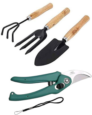 Unique Collection Hub Flower Cutter & Garden Tool Wooden Handle Garden Tool Kit(4 Tools)