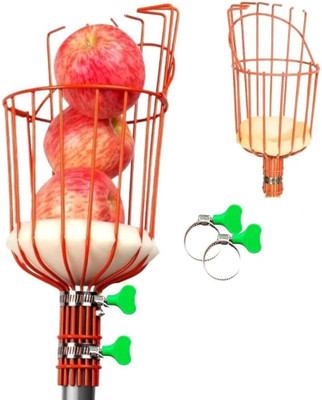 Fieldstar Fruit Picker Head – Metal Basket with Foam Pad & Adjustable Fixing Clamp Garden Tool Kit(1 Tools)