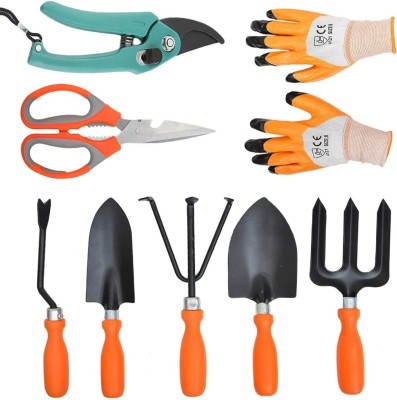 IAGT TROWEL SET, PRUNER, SCISSOR, GLOVES 8 TOOLS Garden Tool Kit(8 Tools)