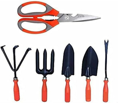 warsi traders TROWEL SET & SCISSOR COMBO OF 6 Garden Tool Kit(6 Tools)