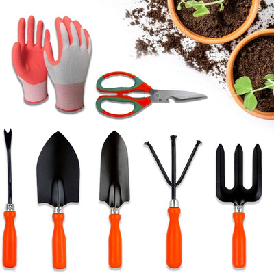 Cinagro Trowel, cultivator, transplanter, weeder, scissor, & gloves CNG_GT_05 Garden Tool Kit(7 Tools)