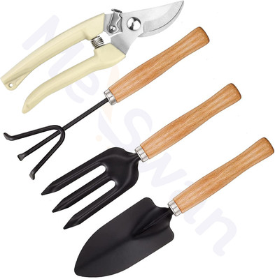 MESWAN Garden Tool Kit Set Flower Cutter/Pruner Trowel Hand Fork Hand Rake Garden Tools Garden Tool Kit(4 Tools)