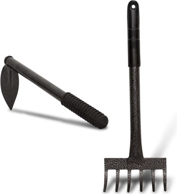 Toolsbae - Garden Tool Set of 2 with 6 teeth & Garden Single Trowel Garden Tool Kit(2 Tools)