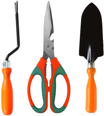 ARM KRAFT 3 Pcs Gardening Tools Combo of Garden Scissors, Hand Weeder and Trowel For Home Garden Tool Kit(3 Tools)