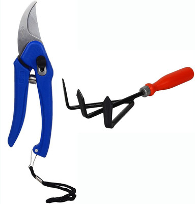IBEX Combo of Garden Shears Pruners Scissor, Scissor and Cultivator Garden Tool Kit(2 Tools)