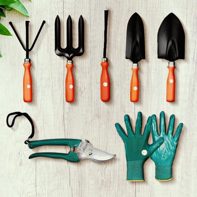 JetFire Premium Garden Tool Set of 5 With Secateurs & Gloves Garden Tool Kit(7 Tools)