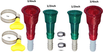 ESEKSAFAR 4pc 2 Type 1/2 “ & 3/4” Tap Connector & 4pcs 2 Type Clamps set Garden Tool Kit(8 Tools)