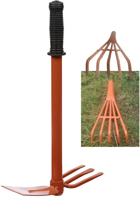 GREEN TOUCH 2-1 Garden Tool 17inch Hoe with 3Prong,Required Tool Cultivator Garden Tool Kit(2 Tools)