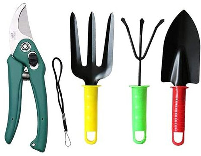 Oblivion Colorful 3-piece Gardening Tools Set With Pruning Scissors & Cutter Garden Tool Kit(4 Tools)