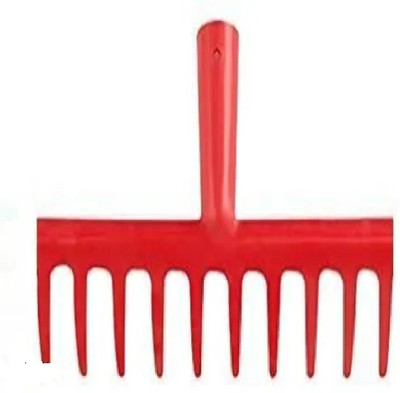 Zed&Zee 10-Teeth Hand Cultivator Rake Without Handle Garden Rake (Red) Garden Tool Kit(1 Tools)