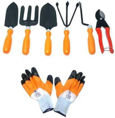 warsi traders TROWEL SET & PRUNER, GLOVES Garden Tool Kit(7 Tools)