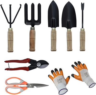 IBEX Gardening Tool Set of 8 for Home Gardening Garden Tool Kit(8 Tools)