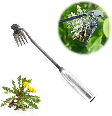 ORTIZA Weeder Hand Tool, 21.6 Inches Garden Weeding Tool Steel 4-Claws Weeder Hand Tool Garden Tool Kit(1 Tools)