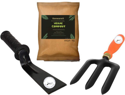 CRAFTY COTTAGE Garden Tool kit Set of 3 Trowel + Khurpi Set with 1kg vermicompost Combo Garden Tool Kit(3 Tools)