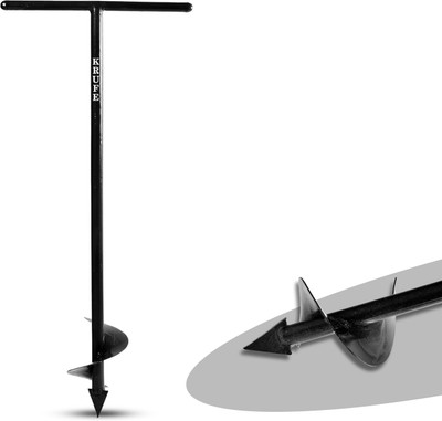 krufe Heavy Duty Post Hole Hand Auger (Single Blade, Black) Garden Tool Kit(1 Tools)